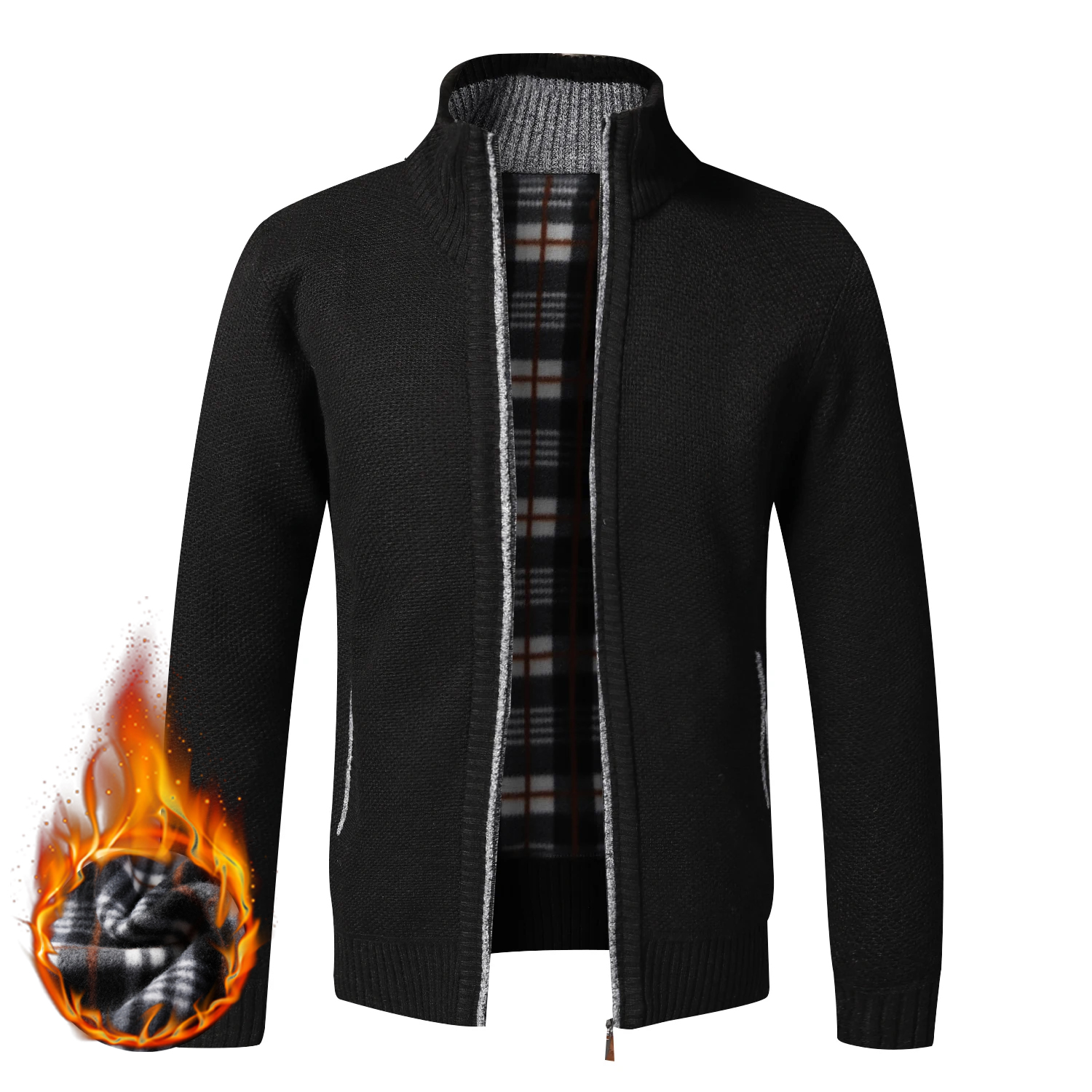 Streetwear Brand Jacket - Autumn Winter Warm Cardigan Men Fleece