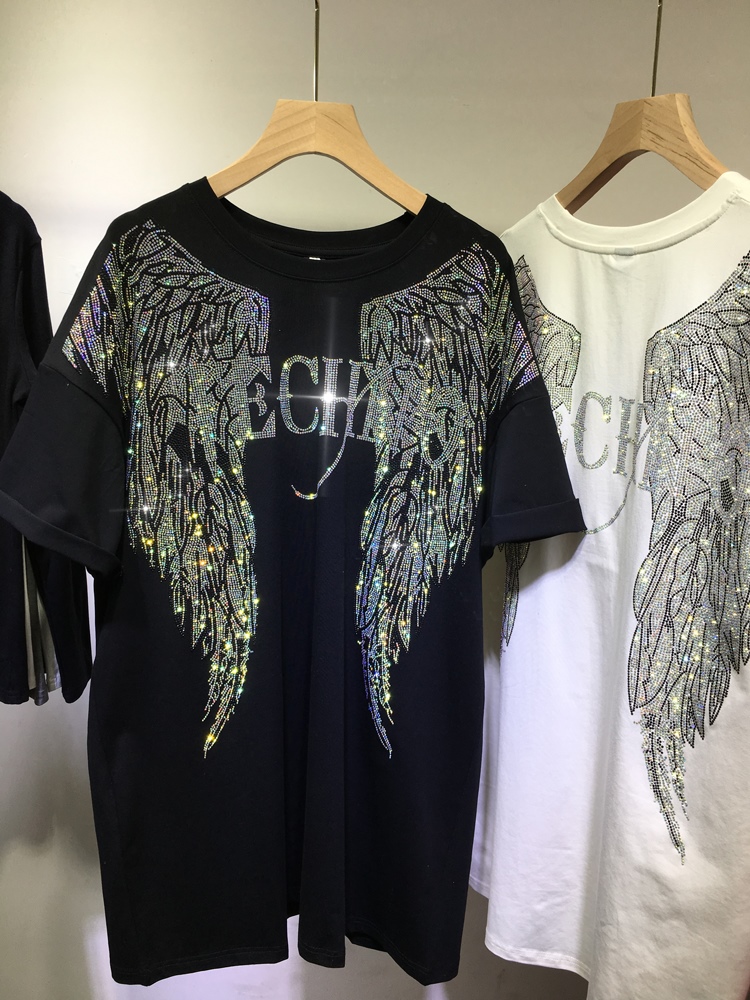 L-4XL Oversize Rhinestone Ange – обзор и цена Streetwear Brand Top