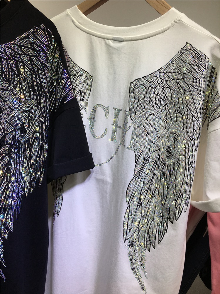 L-4XL Oversize Rhinestone Ange – обзор и цена Streetwear Brand Top