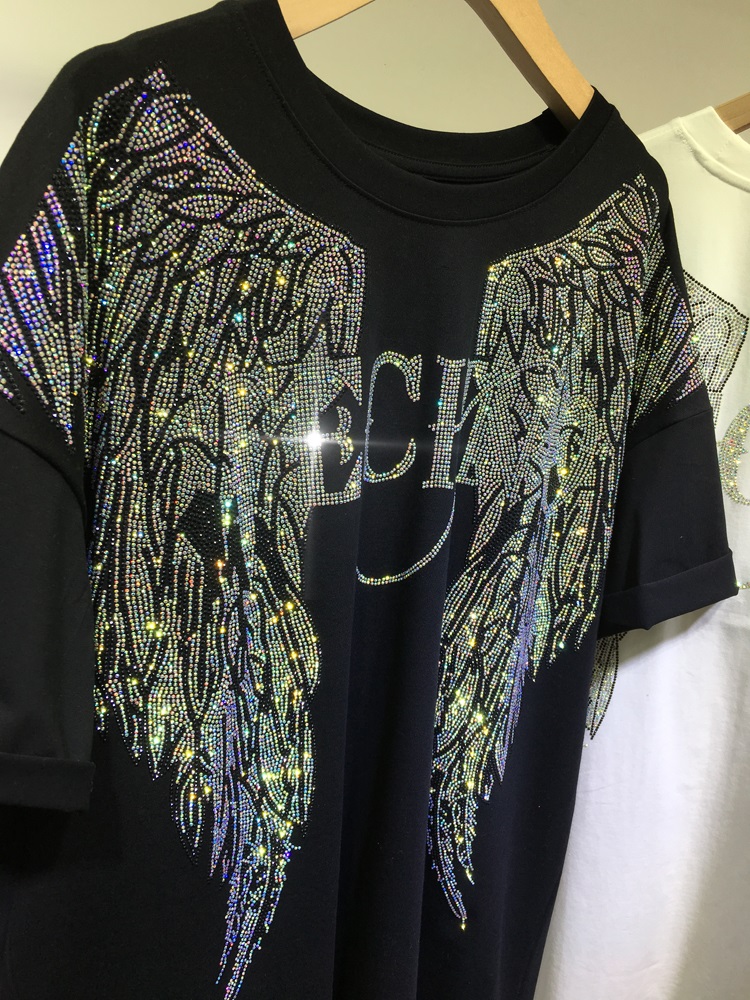 L-4XL Oversize Rhinestone Ange – обзор и цена Streetwear Brand Top