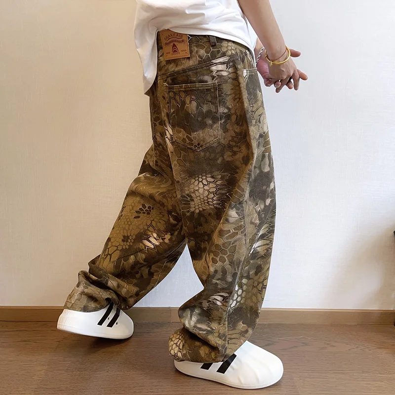 New Men Chic Snake Print Stree – обзор и цена Streetwear Brand Graphic Designer