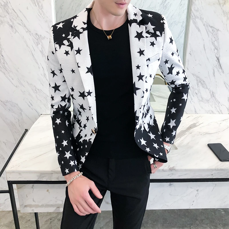 Star Print Slim Fit Blazers 20 – обзор и цена Streetwear Brand Jacket