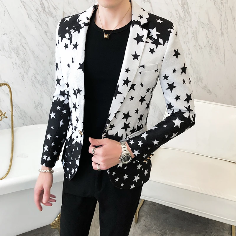 Star Print Slim Fit Blazers 20 – обзор и цена Streetwear Brand Jacket